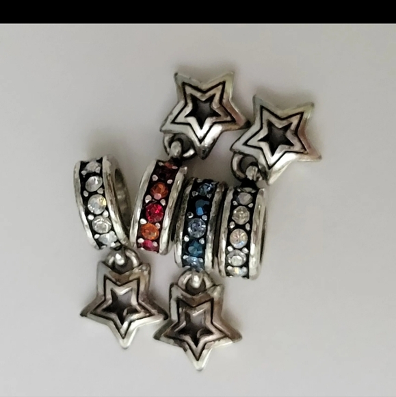 Brighton SHOOTING STAR Red Blue Clear Spacer Charm Bead - Set Of 4 - Picture 4 of 4